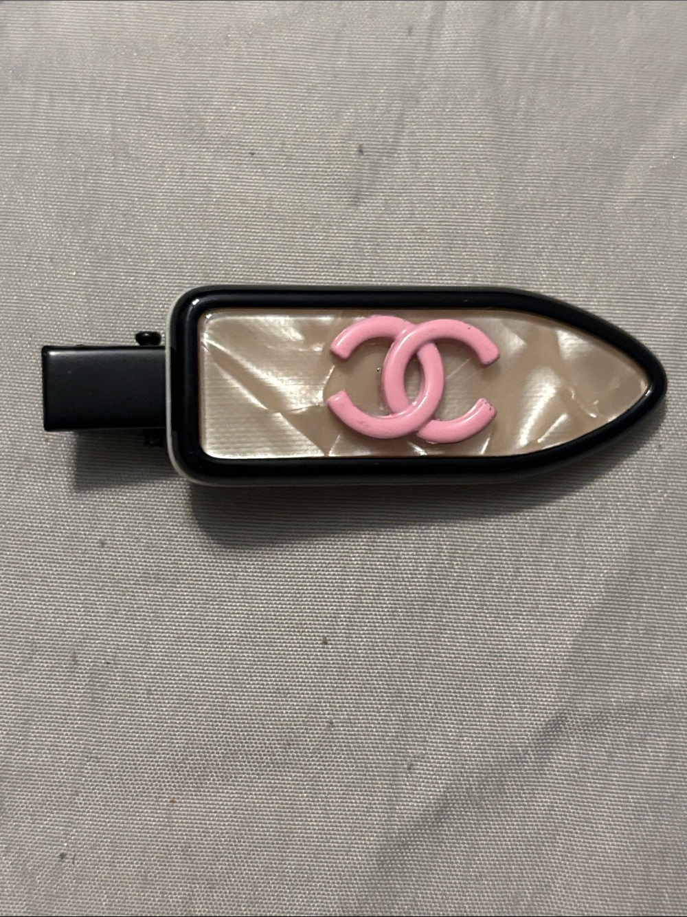 Chanel Pink & Pearl Hair Clip